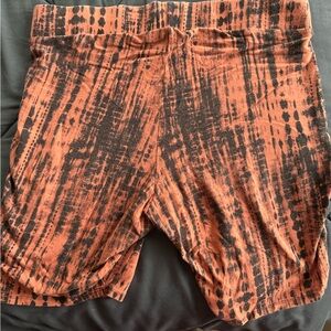 Torrid Orange and Black Patterned Bike Shorts